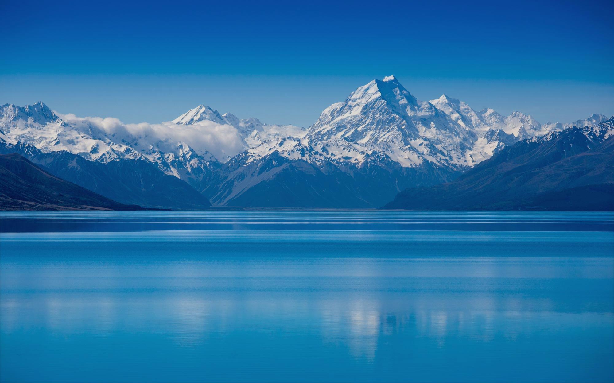 Snow Covered Mountains Across from Lake Snow Covered Mountains Across from Lake